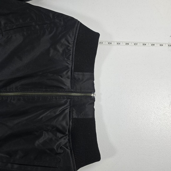 American Eagle Womens Black Floral Embroidered Bomber Jacket Quilted Small 11119 - Picture 4 of 8